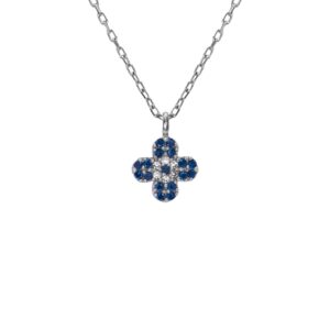 Sterling Silver Zircon Cross Pendant Necklace: Minimalist Dainty Jewelry